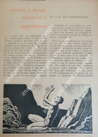 AFICHE RETRO. NOTA EDITORIAL INEDITA DE JOSE VASCONCELOS. 1959 ASTROS Y EONES /Escritores