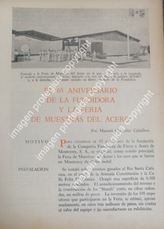 AFICHE RETRO . REPORTAJE 65 ANIVERSARIO DE FUNDIDORA MONTERREY 1966