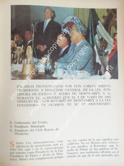 AFICHE RETRO . REPORTAJE 65 ANIVERSARIO DE FUNDIDORA MONTERREY 1966 - Image 4