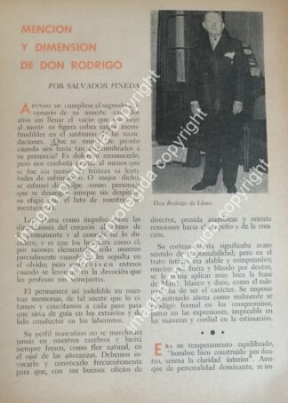 AFICHE RETRO . RECUERDANA A RODRIGO DE LLANO 1965 /Periodistas